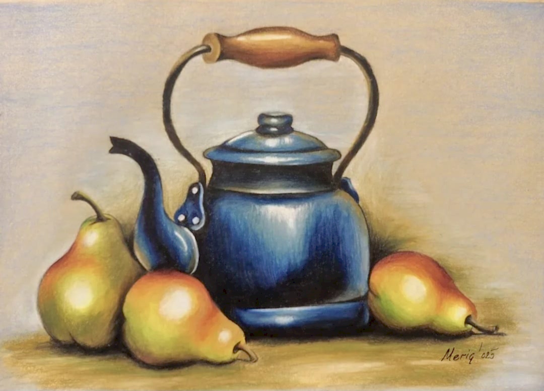 ÇOCUKLARIN ÇALIŞMALARI MAVİ ÇAYDANLIK VE ARMUTLAR