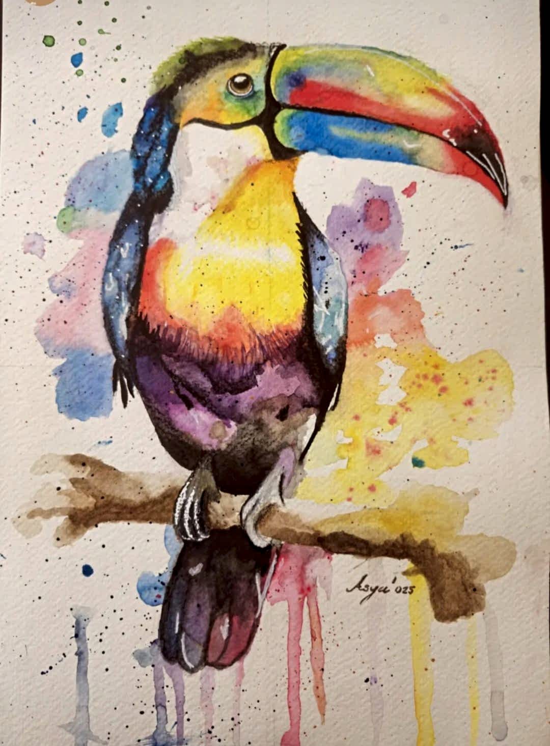 ÇOCUKLARIN ÇALIŞMASI RENKLİ TROPİK KUŞ