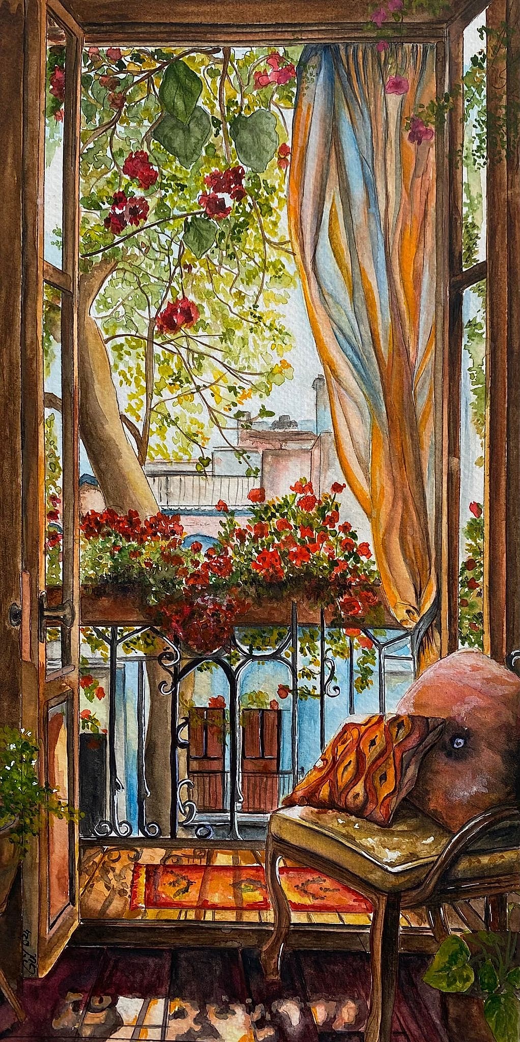 KURU KALEM SULU BOYA BALKONDA KEYİF